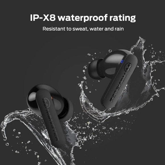 Monster Wireless Earbuds Bluetooth 5.3 Headphones w/ CVC 8.0 Noise Red., Waterpr - Picture 6 of 11